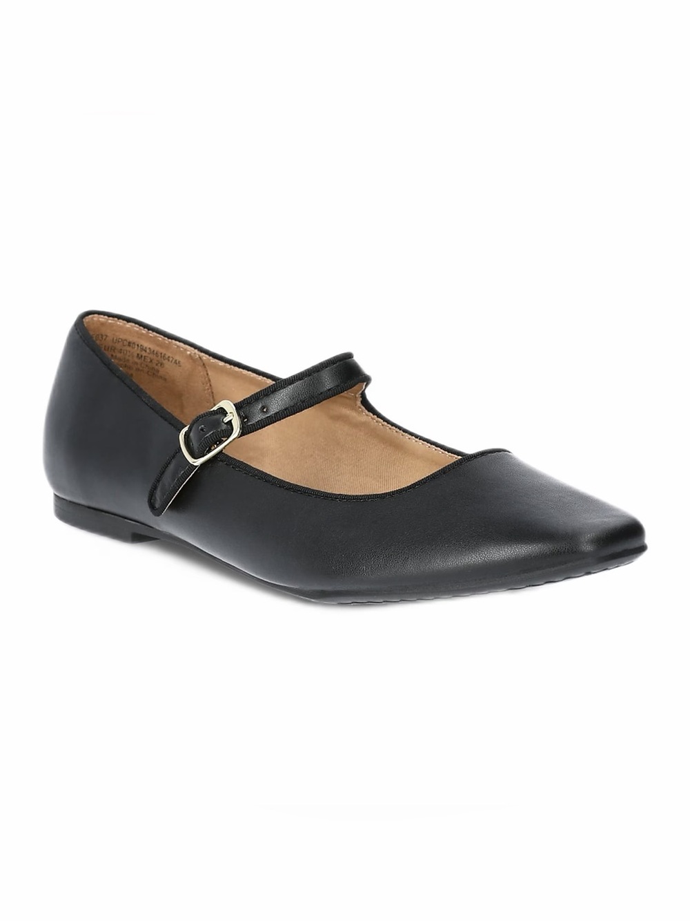 Classic Black Leather Mary Jane Ballet Flats